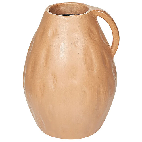 Beliani Vase décoratif KULIM fait à la main Céramique 40 cm Beige sable