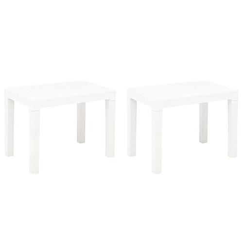 vidaXL Bancs de jardin lot de 2 Blanc Plastique