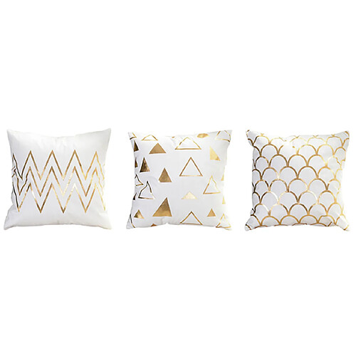 YP Select 3pcs figure géométrique de la maison oreiller canapé coussin taie d'oreiller - 2 blanc 45X45cm