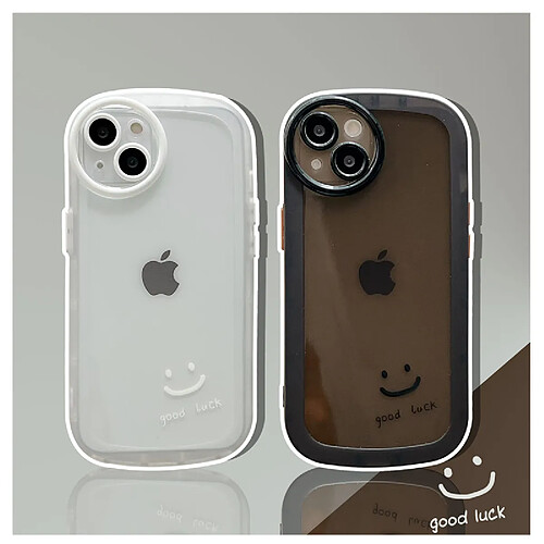 GUPBOO Étui pour iPhone13 Coque de téléphone transparente Smiley simple en silicone antichoc