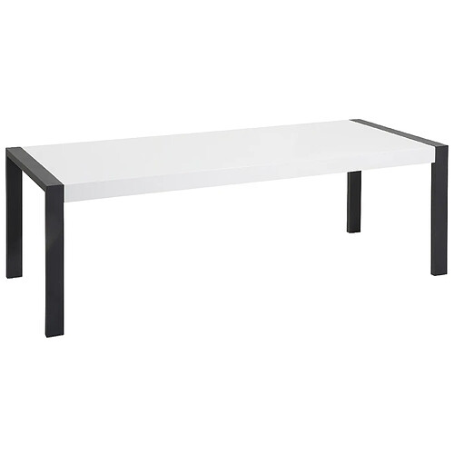 Beliani Table de salle à manger table blanche pieds noirs 220 cm ARCTIC I