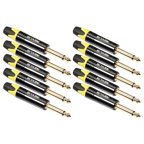 Wewoo 10 Adaptateur audio pour soudage audio mono PCS TC202 6.35mm 6.35mm Jaune