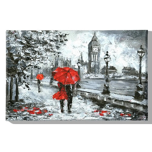 EPIKASA Impression sur Toile Londres, Rouge, Polyester, 70x3x45 cm