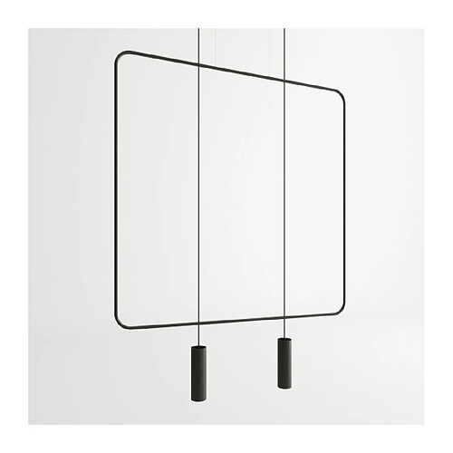 Luminaire Center Suspension Rana Acier Noir 2 ampoules 200cm