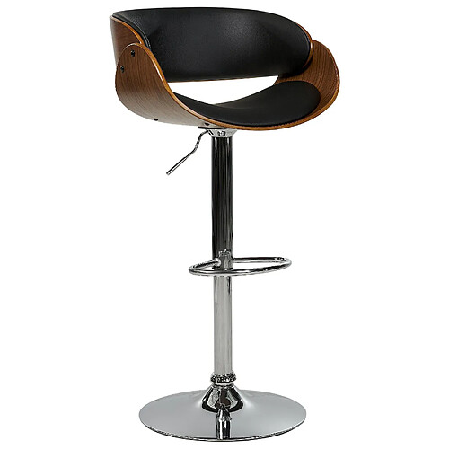 Beliani Tabouret de bar Cuir PU Noir BAKU