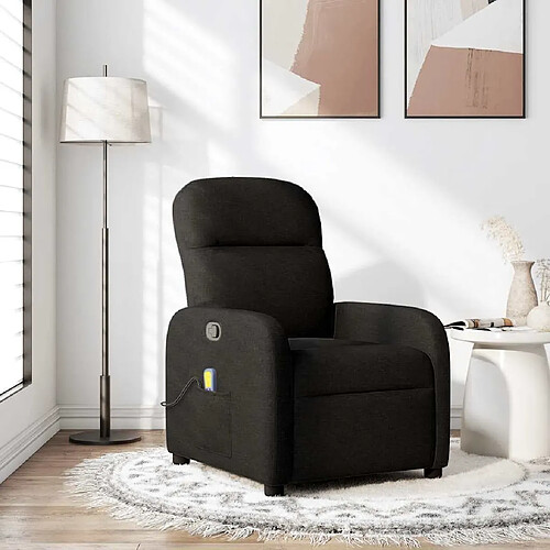 vidaXL Fauteuil de massage inclinable Noir Tissu