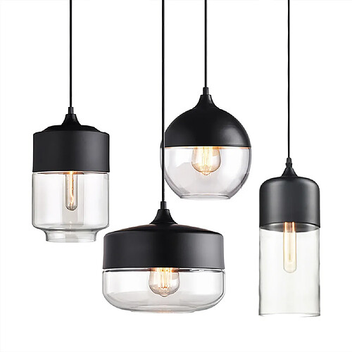 Stoex Lot de 4 Suspension Design Cylindre Style Retro Vintage Contemporain, Moderne Lu