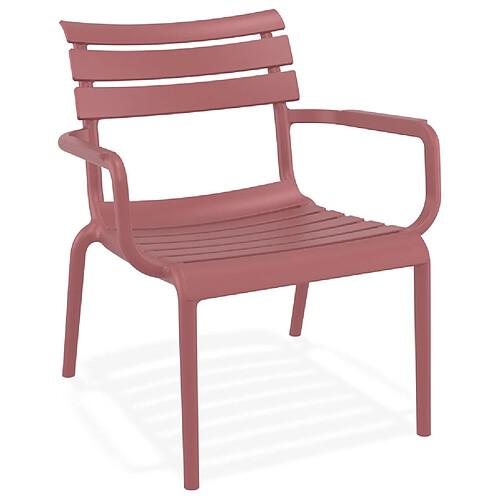 Alterego Chaise de jardin avec accoudoirs 'AROMA' rouge en matière plastique