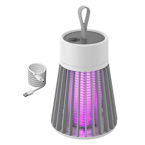 Mosquito Insect Killer LED Light Fly Zapper Trap Lamp 5W Gris USB Alimenté