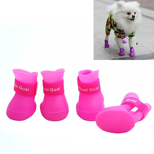 Wewoo Belles chaussures chien chiot couleur rose bonbon caoutchouc bottes imperméables de pluie, M, taille: 5 x 4 cm