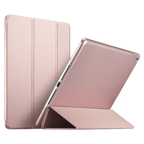 Wewoo Coque de protection arrière en silicone Yippee Color Gentility Series 3 rabats en cuir pour iPad 9.7 (2018) / (2017), avec fonction Veille / Réveil (Or Rose)