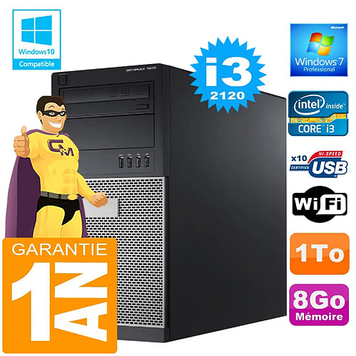 PC Tour DELL 7010 Core I3-2120 Ram 8Go Disque 1 To Wifi W7 · Occasion