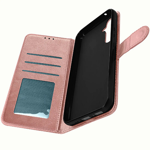 Avizar Housse Folio pour Galaxy A54 5G Portefeuille Support Vidéo Rose Gold