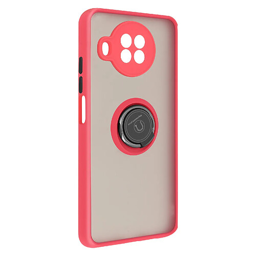 Avizar Coque Xiaomi Mi 10T Lite Bi-matière Bague Métallique Fonction Support rouge