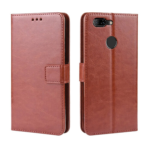 Wewoo Housse Coque en cuir à rabat horizontal pour Crazy Horse Texture Lenovo K5Savec porte-cartes et fentes cartes et cadre photo Marron