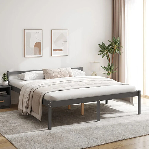 vidaXL Lit pour personne âgée sans matelas 200x200 cm bois pin massif