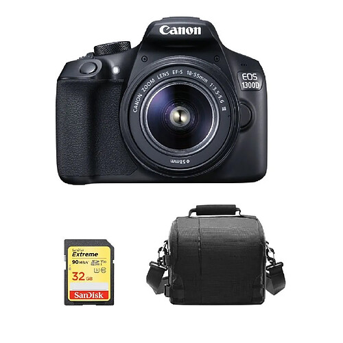 CANON EOS 1300D KIT EF-S 18-55mm F3.5-5.6 III + 32G SD card + camera Bag