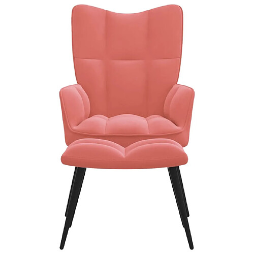 Maison Chic Chaise de relaxation | Fauteuil relax avec repose-pied Rose Velours -GKD53162