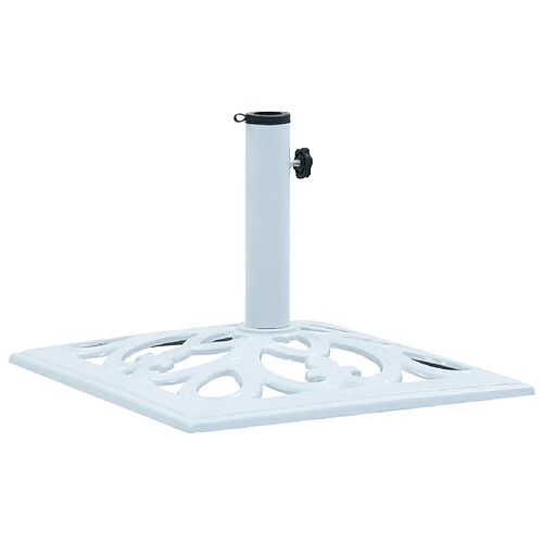 vidaXL Socle de parasol Blanc 12 kg 49 cm Fonte