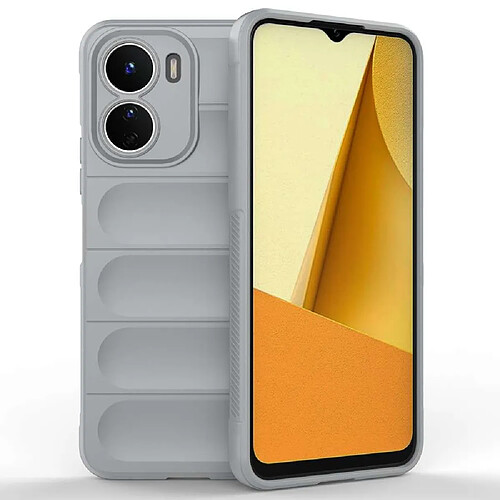 Htdmobiles Coque pour Vivo Y16 - housse etui silicone gel fine + verre trempe - GRIS CLAIR