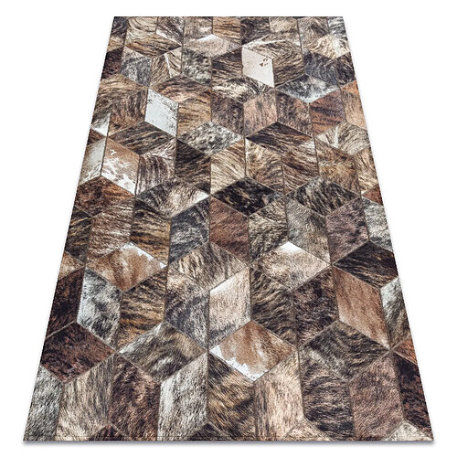 RUGSX Tapis PATCHWORK 21715 marron - Peau de vache, Diamants 120x170 cm