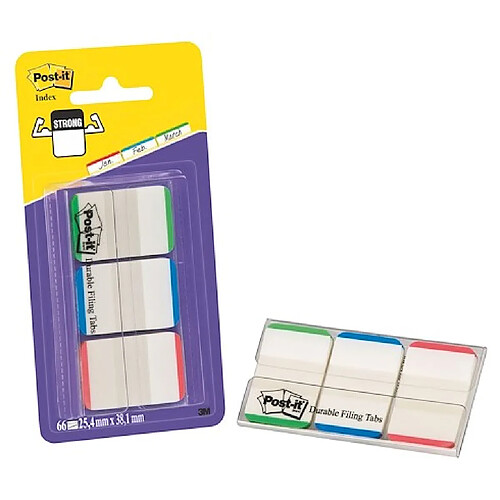 Marque-pages strong couleurs unis classique Post-It - distributeur de 66 index