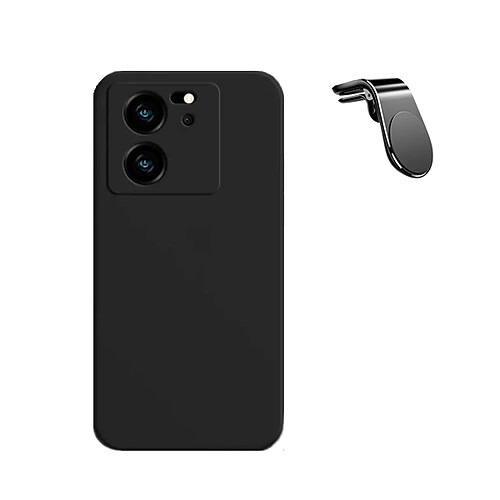 Kit SuppOrt Magnétique L Safe Driving Voiture + Étui Silicone Liquide Phonecare pour Xiaomi 13T - Noir