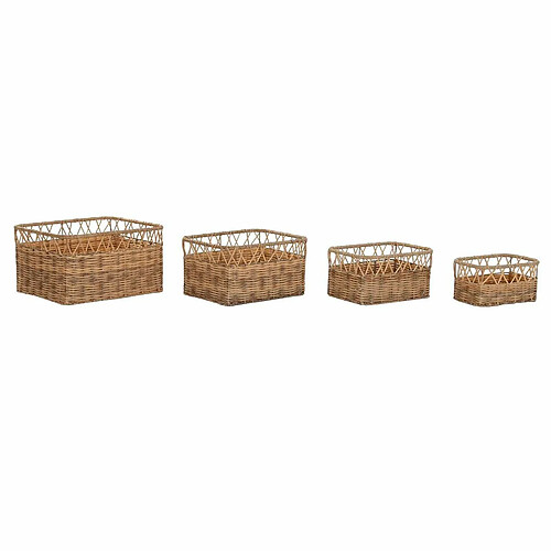 Set de basket DKD Home Decor Naturel Métal PE (42 x 32 x 22 cm)