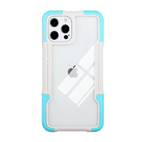 Coque en TPU + acrylique hybride, antichoc blanc/bleu pour votre Apple iPhone 13 Pro 6.1 pouces