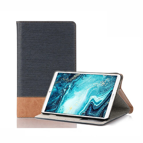 Wewoo Housse Coque Étui en cuir avec texture horizontale et support pour cartes et porte-cartes Huawei MediaPad M6 8.4 2019 bleu foncé