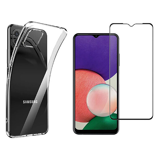 Xeptio Samsung Galaxy A22 5G coque et vitre full noir