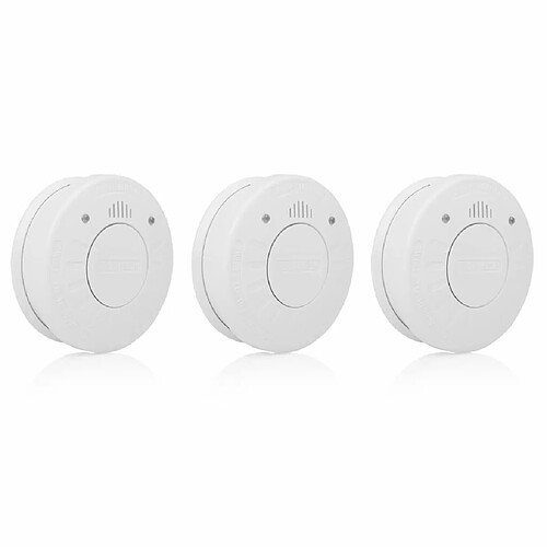 Smartwares Détecteurs de fumée 3 pcs 10x10x3,3 cm Blanc