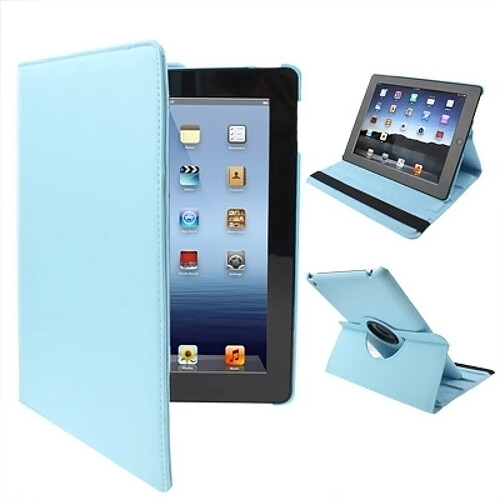 Wewoo Smart Cover bleu bébé pour nouvel iPad 3 / 2, Étui en cuir PU rotatif de 360 degrés avec fonction veille / réveil et support