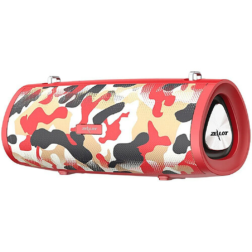 General Haut-parleurs Bluetooth portables avec caisson de basses, haut-parleurs étanches 20 W Bluetooth sans fil, haut-parleur Bluetooth extérieur étanche IPX5 via Bluetooth 5.0/3.5 mm Aux-in/carte TF (camouflage en coton rouge (camouflage rouge))