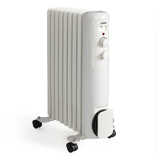 Radiateur bain d'huile 2000w blanc - DOM502W - LIVOO