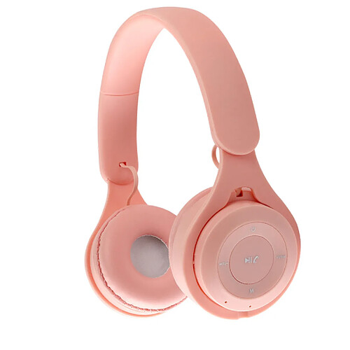 Casque Bluetooth d'écoute Écouteurs sans fil Stéréo Pliable Sport Écouteur Micro Casque Mains Libres Lecteur MP3-Rose