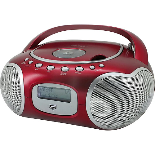 Soundmaster chaine hifi stéréo Portables Dab+ FM Lecteur CD CD-R CD-RW 6W rouge gris