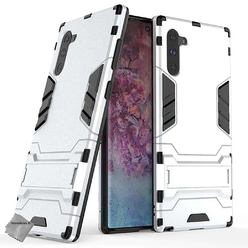 Htdmobiles Coque rigide anti choc pour Samsung Galaxy Note 10 + verre trempe - ARGENT