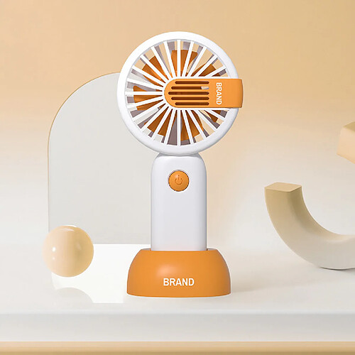 (Orange) Petit Ventilateur Portatif Chargement Usb Brise Puissante Refroidissant Plusieurs Pages Portables