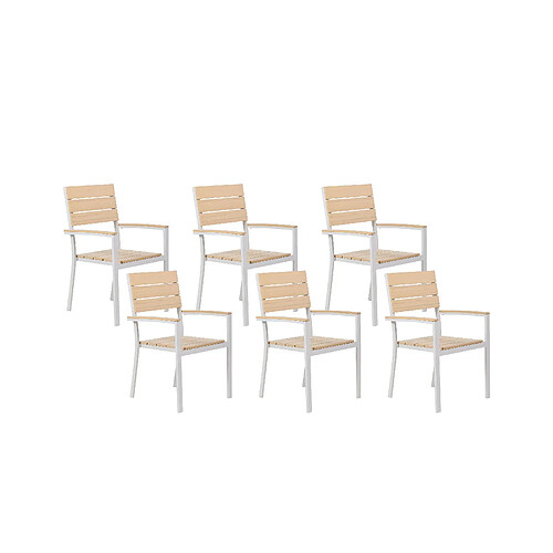 Beliani Lot de 6 chaises COMO Bois d'ingénierie Beige