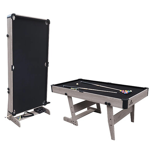 Cougar Hustle XL Table de Billard, Table Billard ConVERTible | Billard sur Table, Pliable 6ft bois/noir pour l'intérieur | Billard Pliable Accessoires inclus - 182,9 x 91,4 x 78,7 cm - 40kg