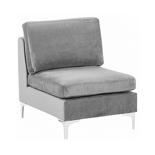 Beliani Module fauteuil en velours gris EVJA