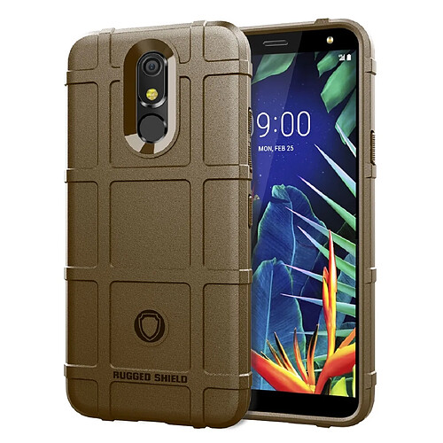 Wewoo Coque Souple Housse de protection en silicone pour une couverture complète de type Shield Rugged Shield LG K40 Marron