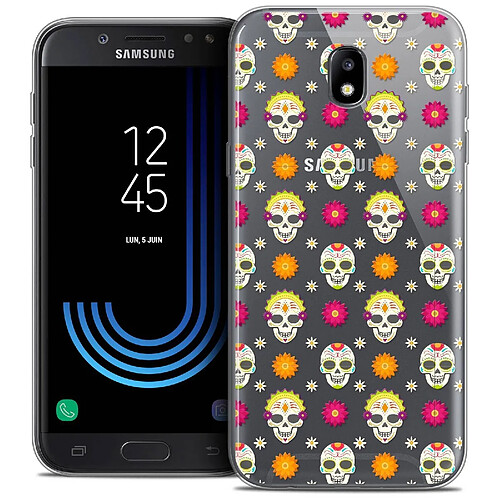 Caseink Coque Housse Etui Samsung Galaxy J5 2017 J530 (5.2 ) [Crystal Gel HD Collection Halloween Design Skull Halloween - Souple - Ultra Fin - Imprimé en France]