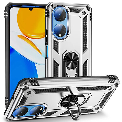 Coque en TPU anti-chocs avec béquille pour votre Honor X7 - argent