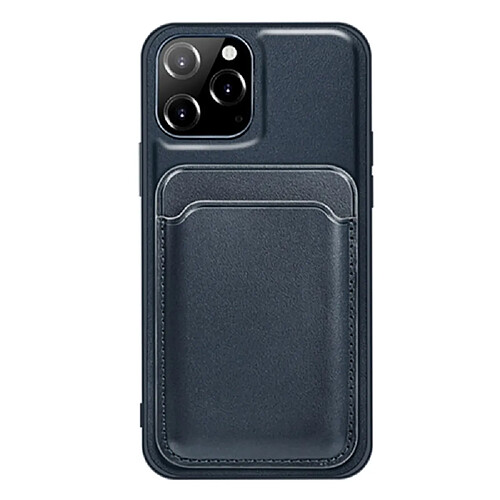 Coque en PU avec porte-cartes amovible bord droit bleu pour votre Apple iPhone 13 Pro Max 6.7 pouces