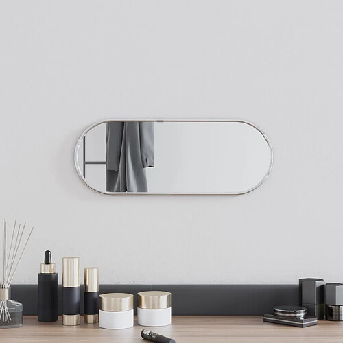 vidaXL Miroir mural Argenté 40x15 cm Ovale