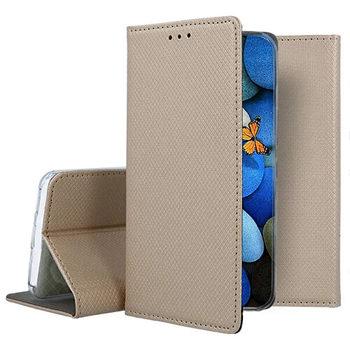 Htdmobiles Housse pour Samsung Galaxy S24 5G - etui coque pochette portefeuille + film ecran - OR MAGNET