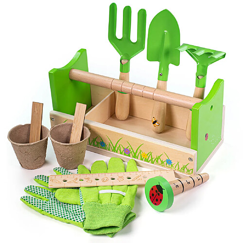 Bigjigs Toys Caddy à outils de jardinage pour enfants