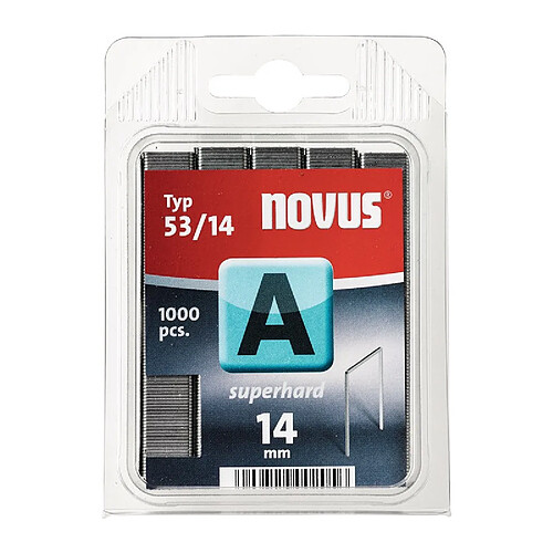 Novus Agrafe fine A tipo 53 largeur de l'agrafe 113 mm 14 mm 075 mm extra dure 1000